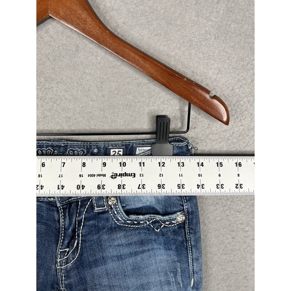 Miss Me Jeans Women's Size 25 Medium Blue Wash Bootcut Rhinestone Pocket - Picture 3 of 9